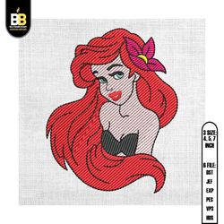 princess ariel the little mermaid couple matching embroidery