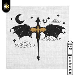 fourth wing dragon tairn and andarna embroidery