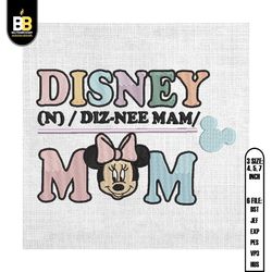 disney mom minnie mouse embroidery design