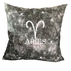 Zodiac Sign Embroidered Accent Pillow Cover