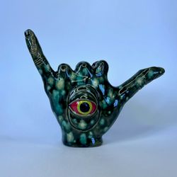 handmade ceramic bubbler Hand