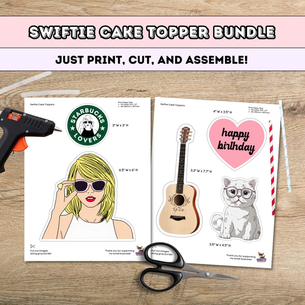 Reputation Cake Taylor Swift Cake Topper Bundle | Instant Download | Inspire Uplift