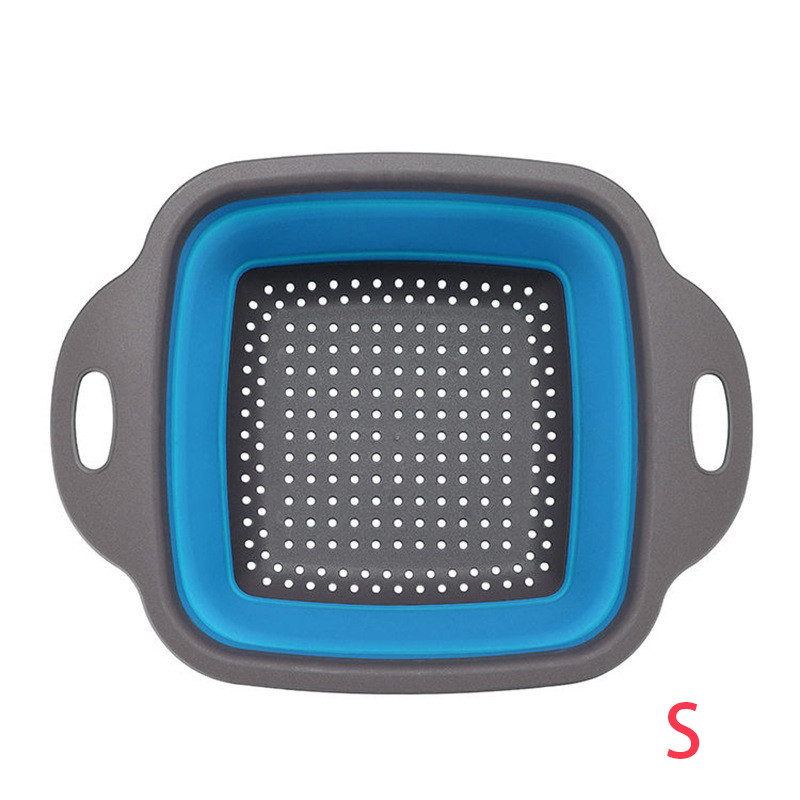 fpdbLMETJMASquareCollapsibleColanderSiliconeKitchenFoldableColanderFoodVegetableFruitStra
