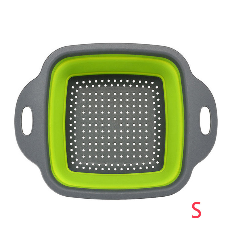 iP25LMETJMASquareCollapsibleColanderSiliconeKitchenFoldableColanderFoodVegetableFruitStra