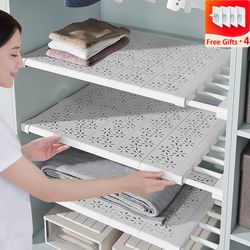 new adjustable closet organizer kitchen storage shelves space saving wardrobe wall mounted rack home appliance cabinet