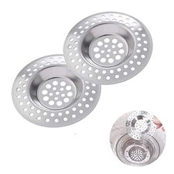 2pcs kitchen metal sink strainer floor drain bathtub hair catcher stopper stainless steel shower drain hole filter trap