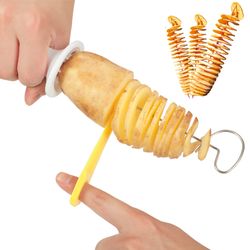 portable potato bbq skewers for camping chips maker potato slicer potato spiral cutter barbecue tool kitchen accessories