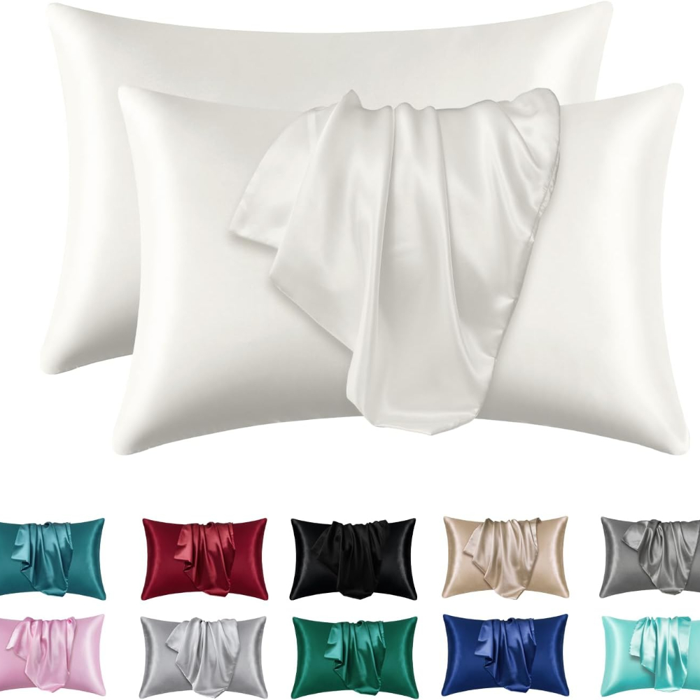 Super Soft Satin Silk Pillowcase Set Coral Standard Size Super Soft Pillow Cases For Hair Skin 11