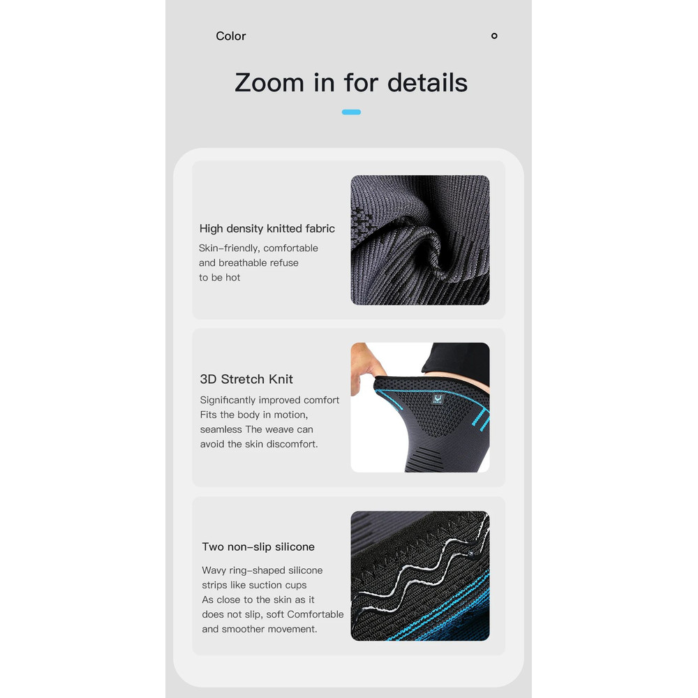 Breathable Knee Support Sleeve With Compression  Elastic Sports Knee Brace For Gym Running  Basketb