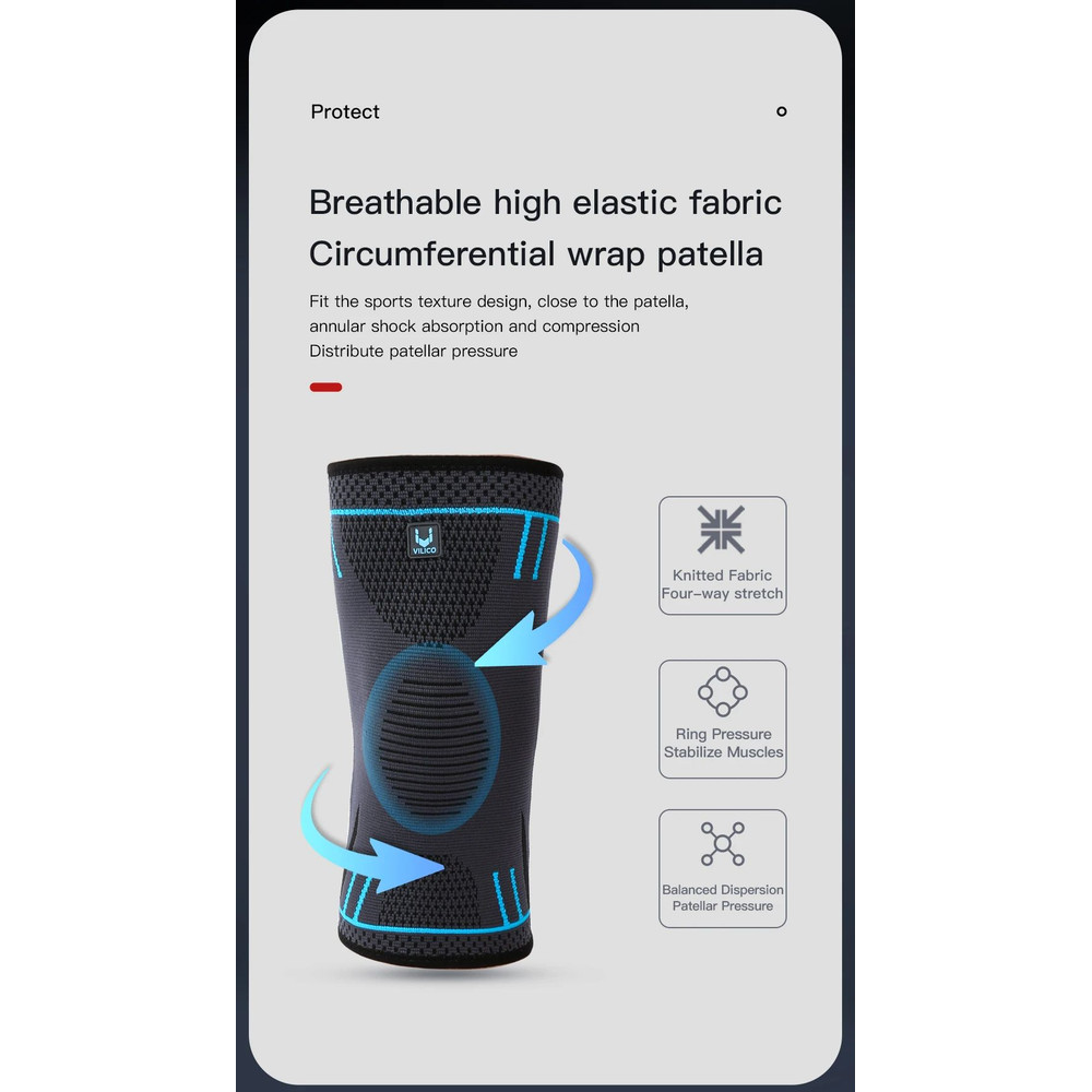 Breathable Knee Support Sleeve With Compression  Elastic Sports Knee Brace For Gym Running  Basketb