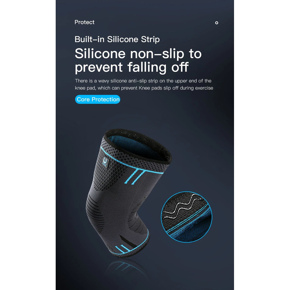 Breathable Knee Support Sleeve With Compression  Elastic Sports Knee Brace For Gym Running  Basketb