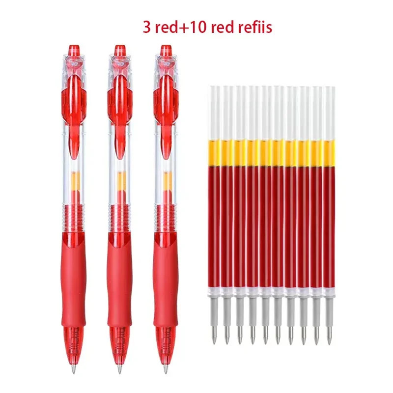 Retractable Gel Pens Set Smooth Black Red  Blue Ink Ballpoint Pens for Writing Office  School S