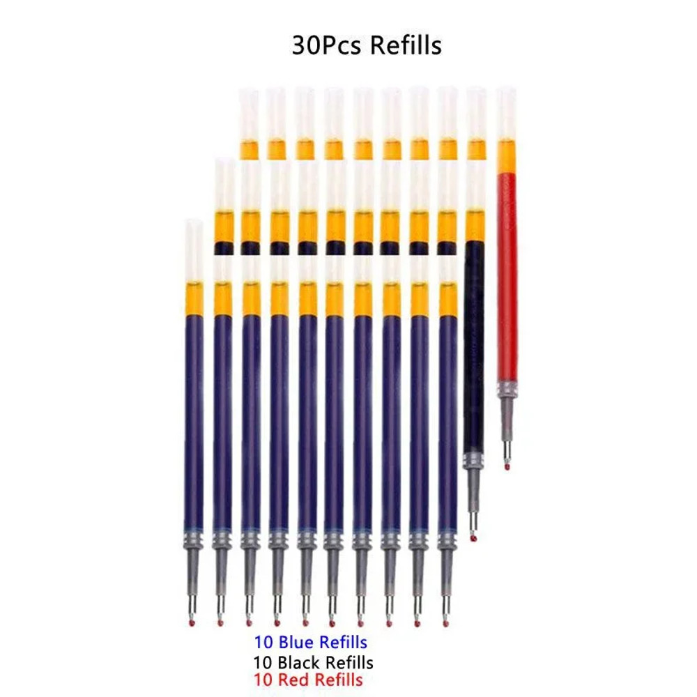 Retractable Gel Pens Set Smooth Black Red  Blue Ink Ballpoint Pens for Writing Office  School S