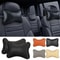 Car Neck Pillows Both Side PU Leather Pack Headrest For Head Pain Relief Comfort 2