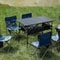 Premium Outdoor Folding Long Table Portable Storage Black Camping Desk For BBQ Picnic Beach 0