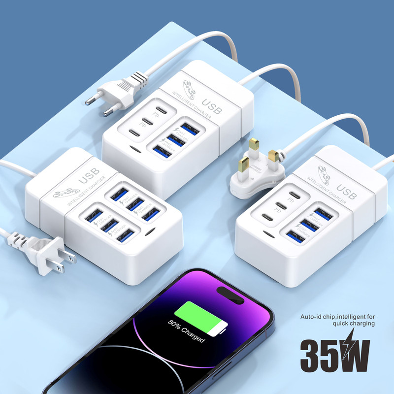 MultiPort USB Wall Charger Fast Charging with Type C  Quick Charge 30 for iPhone 15 Samsung Xi