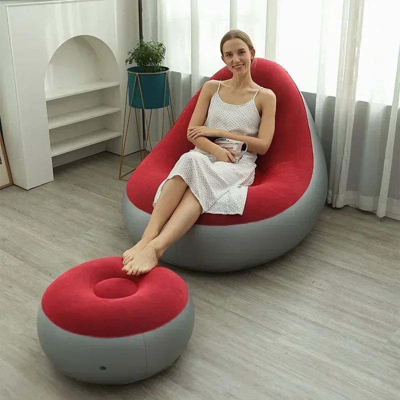Inflatable Lazy Sofa Folding Recliner With Footrest Outdoor Sofa Bed With Footboards Combination Fo 6