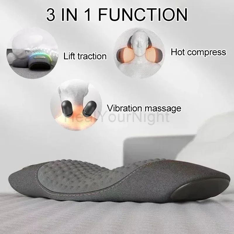 Back Protection Cushion Electric Massage Pillow Flat Waist Relief Support With Heating Vibration T 3