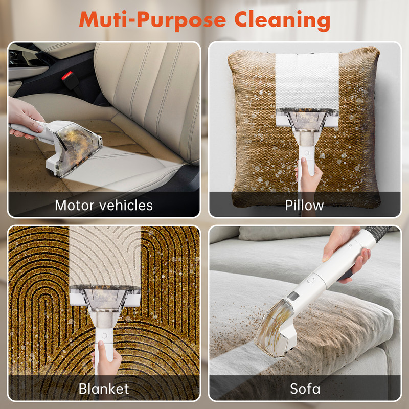 Portable Handheld Spot Cleaner Carpet Sofa  Curtain Cleaner with Spray  Suction  Compact Deep C