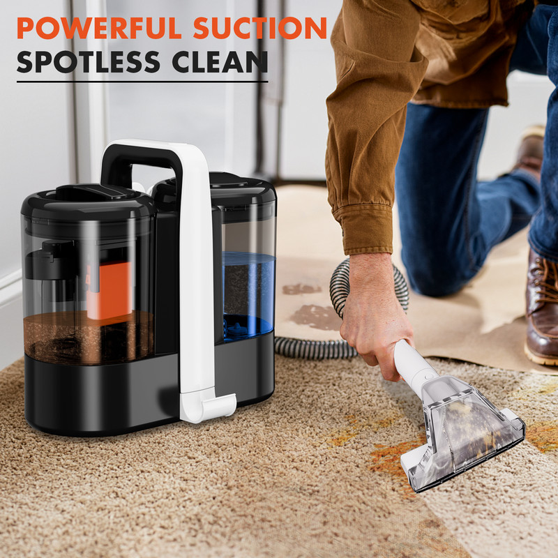 Portable Handheld Spot Cleaner Carpet Sofa  Curtain Cleaner with Spray  Suction  Compact Deep C