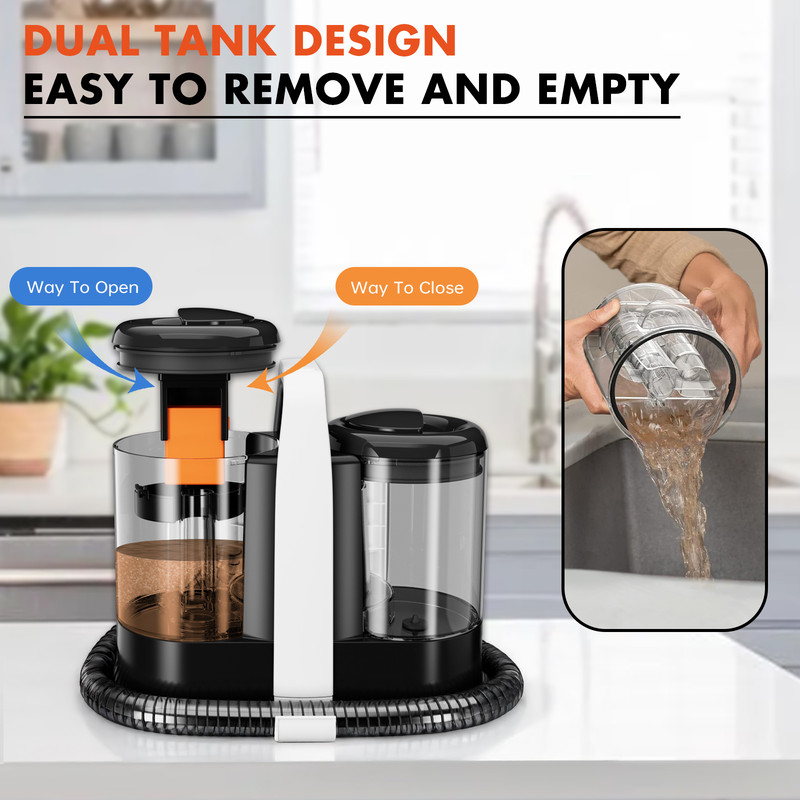Portable Handheld Spot Cleaner Carpet Sofa  Curtain Cleaner with Spray  Suction  Compact Deep C