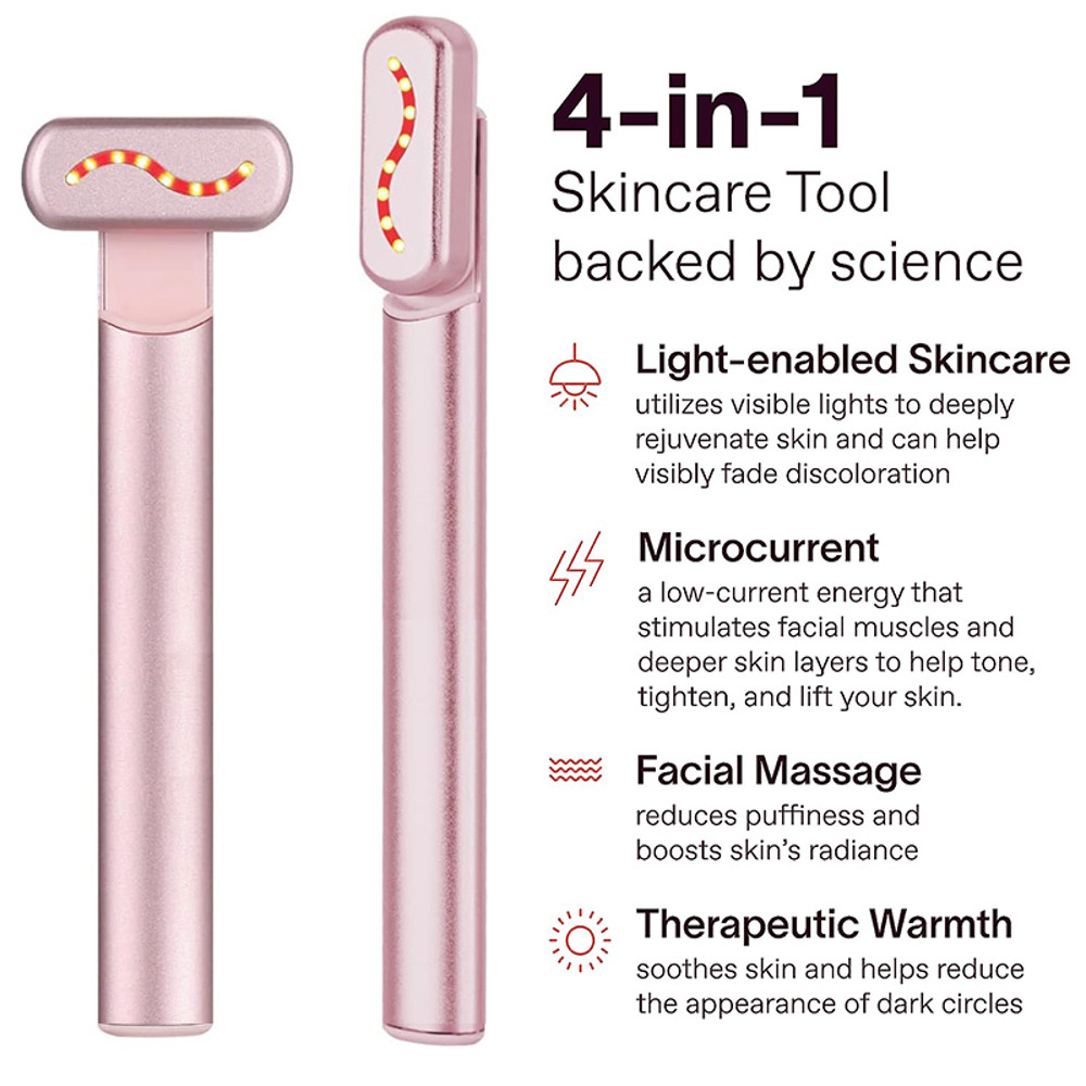 Anti-Wrinkle Skin Care Tool – EMS Microcurrent Facial Massager with Red Light