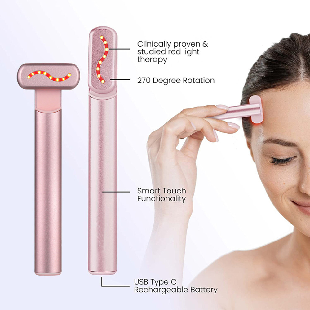 Anti-Wrinkle Skin Care Tool – EMS Microcurrent Facial Massager with Red Light