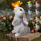 Solar-Powered Bunny Statue with LED Light – Outdoor Garden Figurine & Decoration