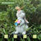 Solar-Powered Bunny Statue with LED Light – Outdoor Garden Figurine & Decoration
