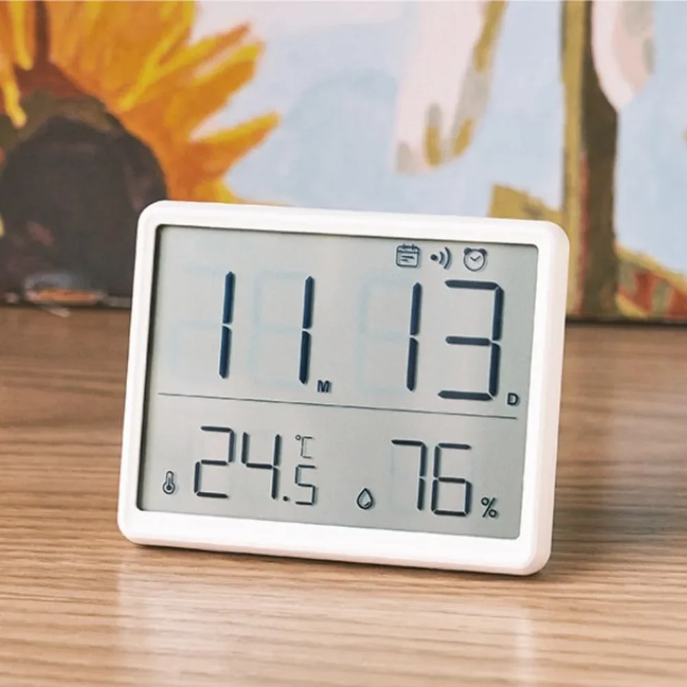 Digital Hygrometer Clock Multifunctional Weather Station with Humidity & Temperature Monitor