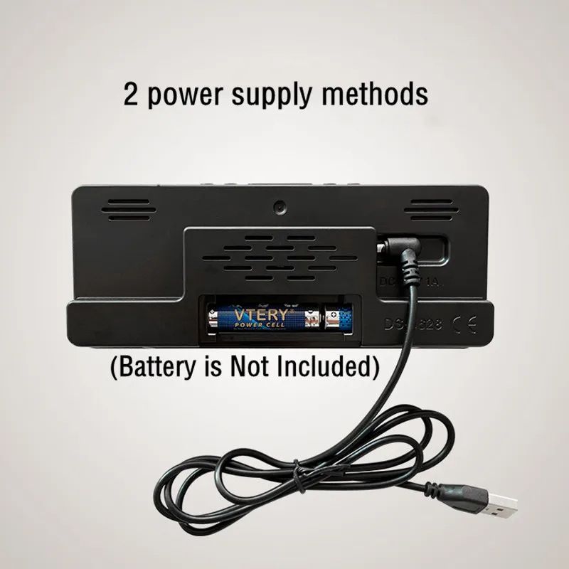 Voice Control Digital Alarm Clock With Temperature Display Snooze Night Mode 1224H AntiDisturb Des 12