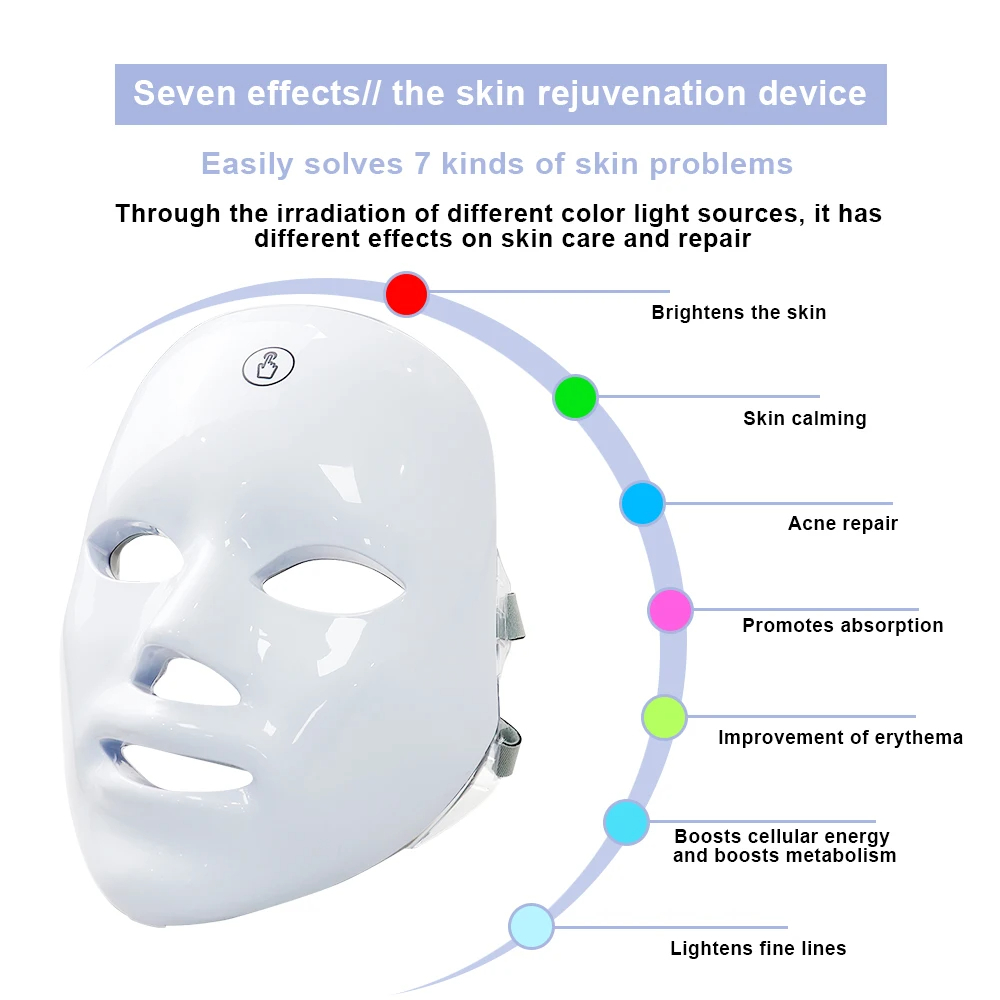 LED Facial Mask for Skin Rejuvenation Photon Therapy Face Mask for AntiAcne Wrinkle Removal