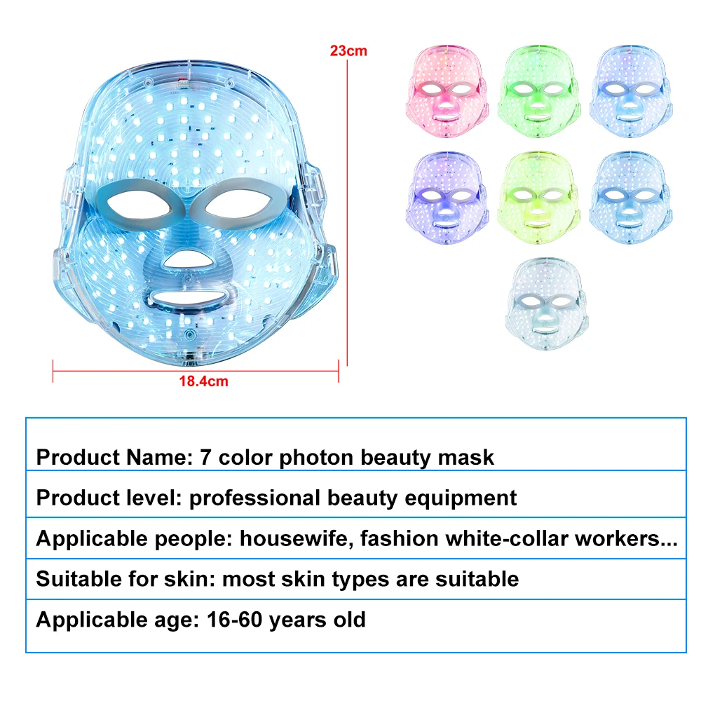 LED Facial Mask for Skin Rejuvenation Photon Therapy Face Mask for AntiAcne Wrinkle Removal