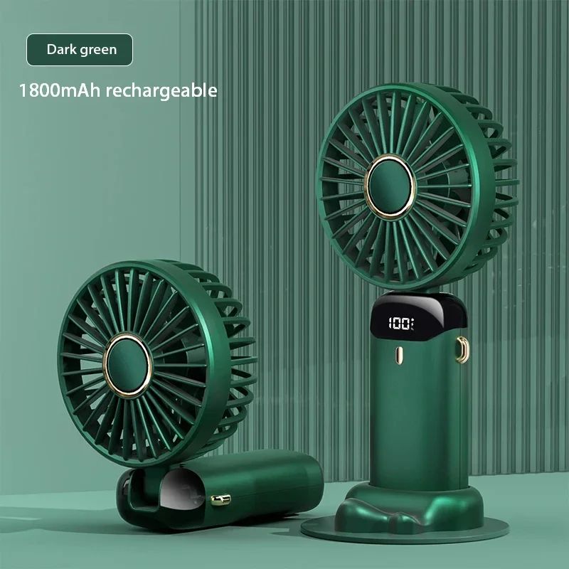 Handheld Mini Fan Foldable Portable Neck Hanging USB Rechargeable Fan With Phone Stand Display Scre 6