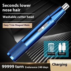 professional usb rechargeable nose hair trimmer, compact, skin-friendly & waterproof grooming tool for men & women