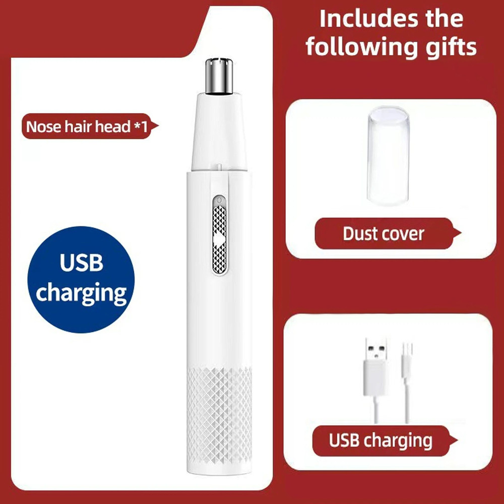 Professional USB Rechargeable Nose Hair Trimmer Compact SkinFriendly  Waterproof Grooming Tool For  5