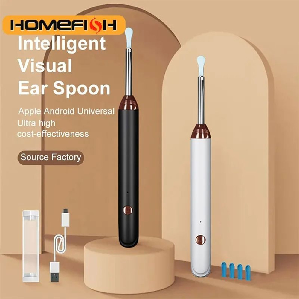 Endoscope Wax Removal ToolType C Intelligent Visual Ear Cleaner With Camera Silicone Earplug Otosco 2