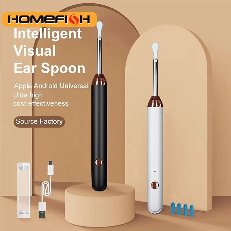 Endoscope Wax Removal ToolType C Intelligent Visual Ear Cleaner With Camera Silicone Earplug Otosco 2