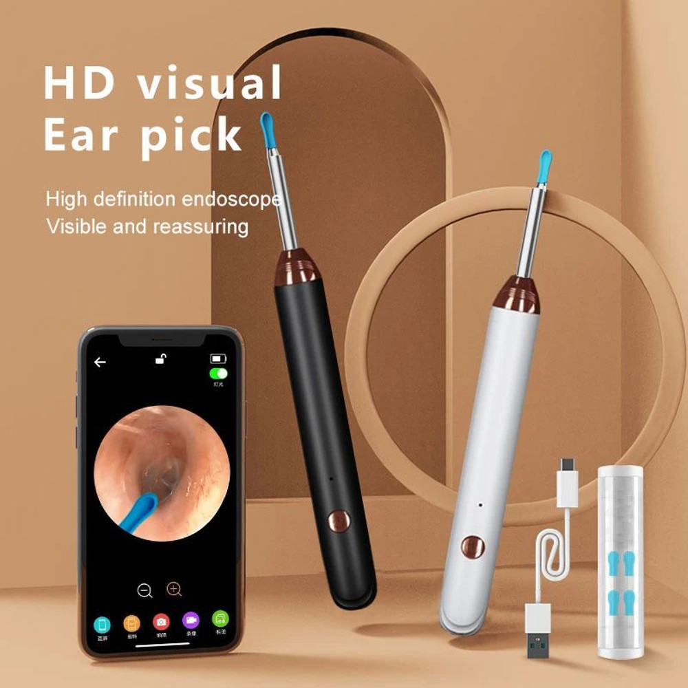 Endoscope Wax Removal ToolType C Intelligent Visual Ear Cleaner With Camera Silicone Earplug Otosco 3
