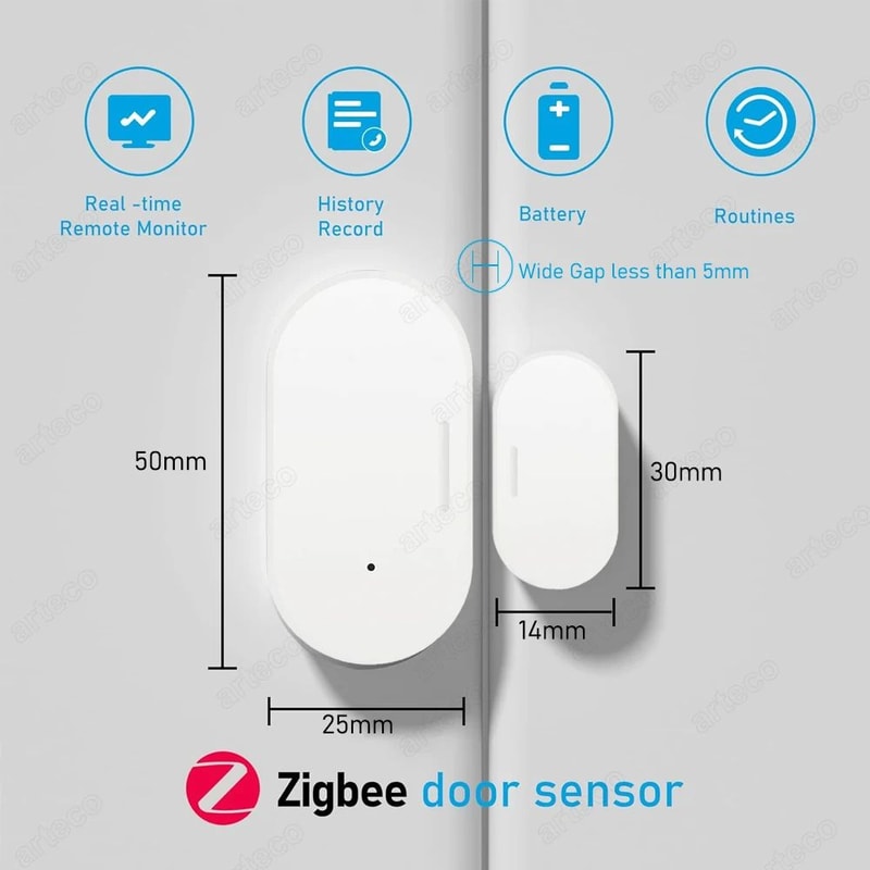 Zigbee Door Window Sensor Open Close Detector Smart Home Security Alarm Compatible With Alexa Home 3