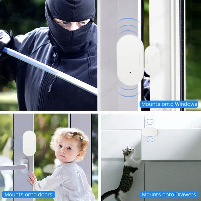 Zigbee Door Window Sensor Open Close Detector Smart Home Security Alarm Compatible With Alexa Home 6