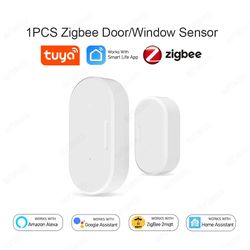 zigbee door window sensor open close detector – smart home security alarm compatible with alexa, home assistant, z2m