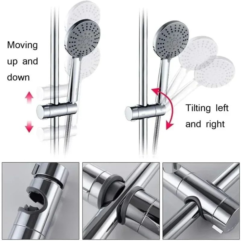 Universal Shower Head Holder Adjustable ABS Chrome Shower Rail Mount Bracket For Bathroom Accessori 2