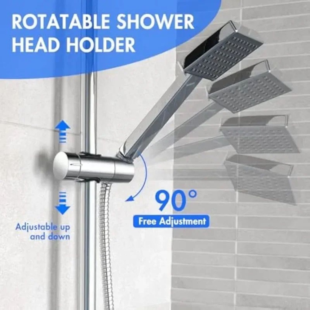 Universal Shower Head Holder Adjustable ABS Chrome Shower Rail Mount Bracket For Bathroom Accessori 4