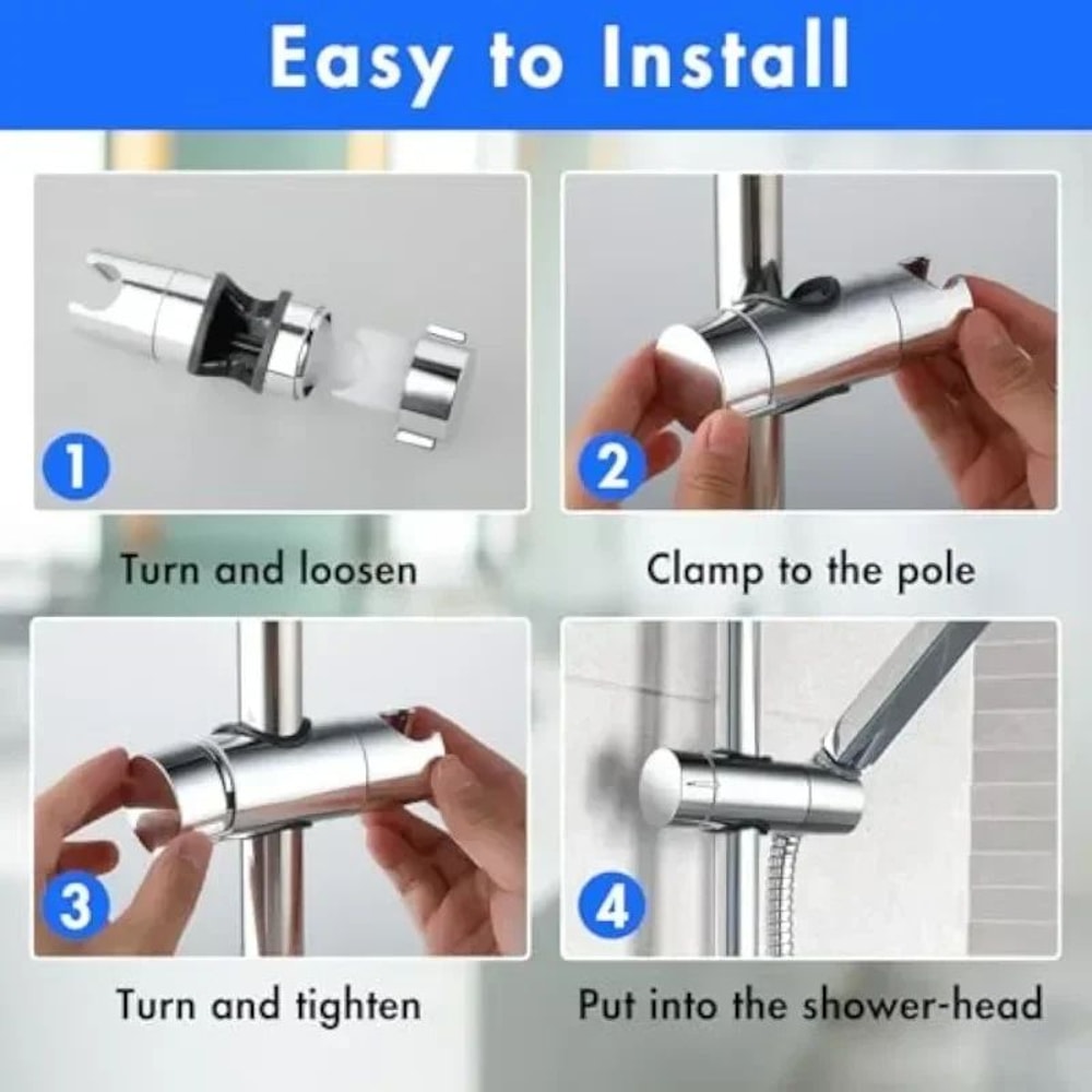 Universal Shower Head Holder Adjustable ABS Chrome Shower Rail Mount Bracket For Bathroom Accessori 5