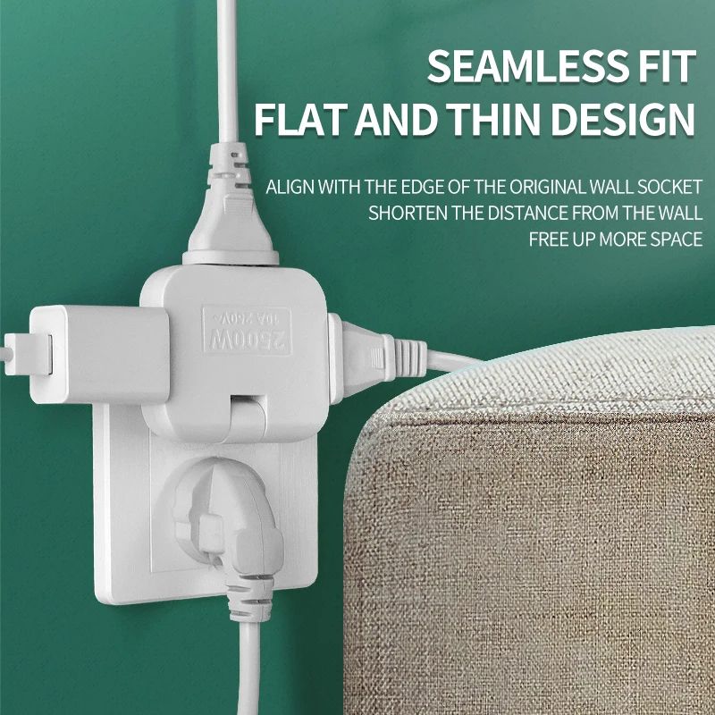 Power Strip Multiprise  Extension Socket With Rotating Adapter European Electrical Outlet Splitter 4