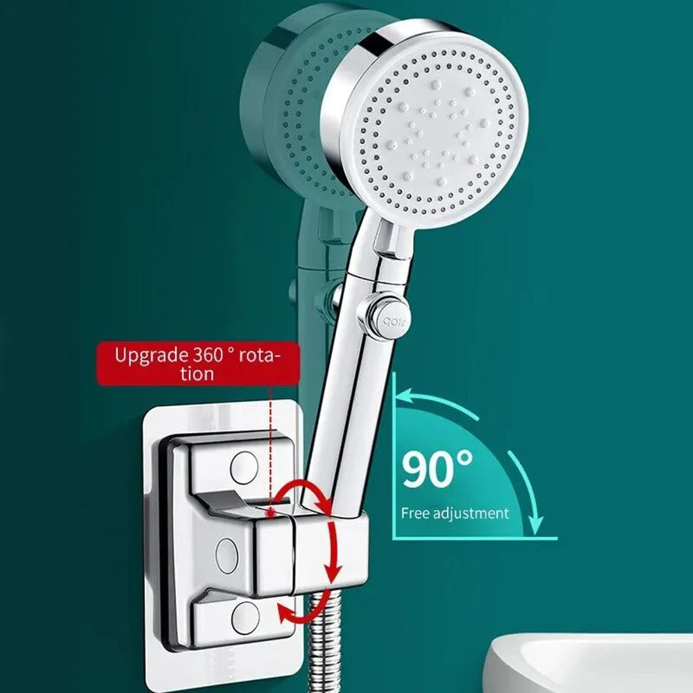 NonPunching Bathroom Handheld Shower Stand  ABS Adjustable No Drilling Wall Mount Bracket 360 Rotat 1