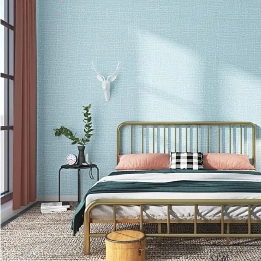 Linen 3D Foam SelfAdhesive PVC Wallpaper Thickened Waterproof Solid Color Wall Stickers For Home Re 4