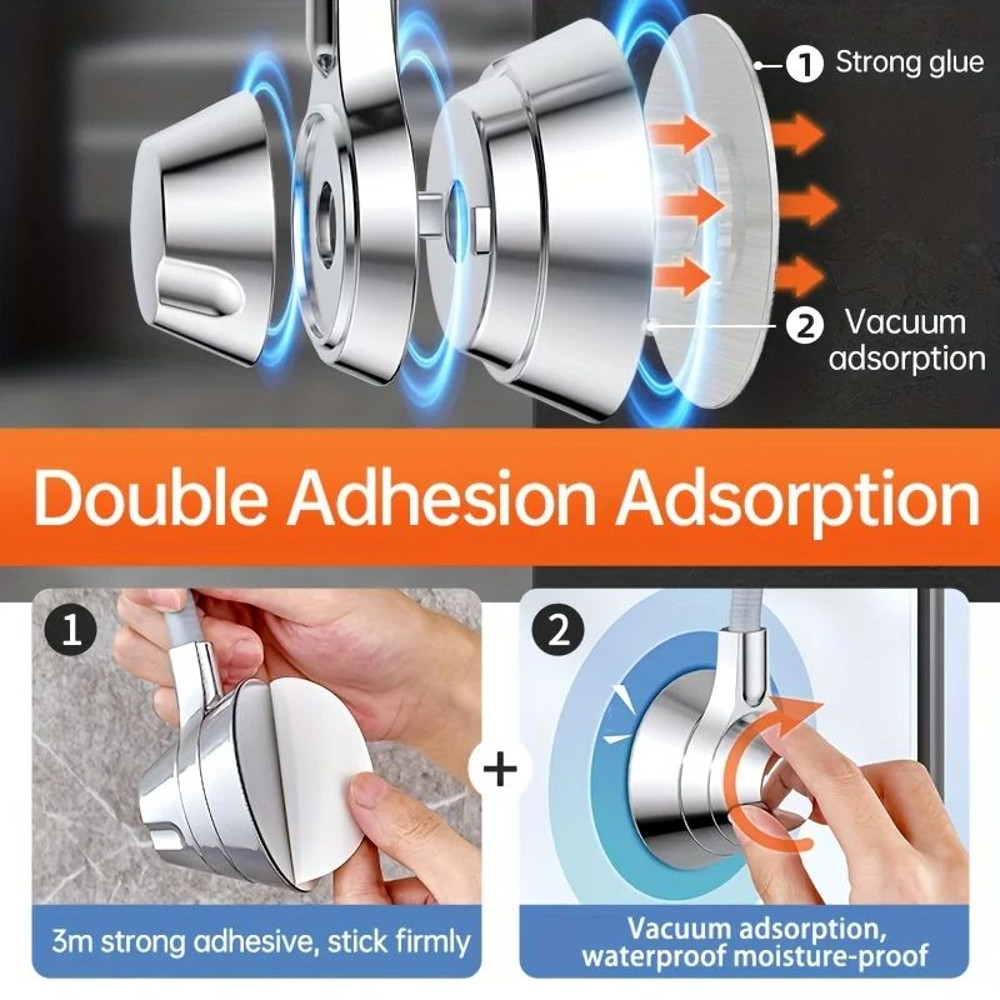 Musurjoy PunchFree Adjustable Shower Head Bracket Universal WallMounted Rain Spray Head Fixer For B 5