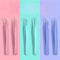 Colorful Stainless Steel Precision Tweezers Straight Curved Head Tweezers For Scrapbooking Crafts 2